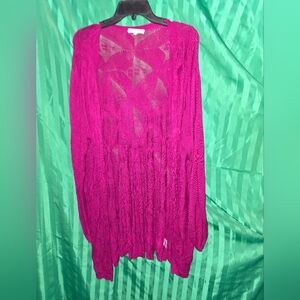 Skies are Blue Women's Shrug Cardigan Open Front 3X Pink-Purple Pre-owned